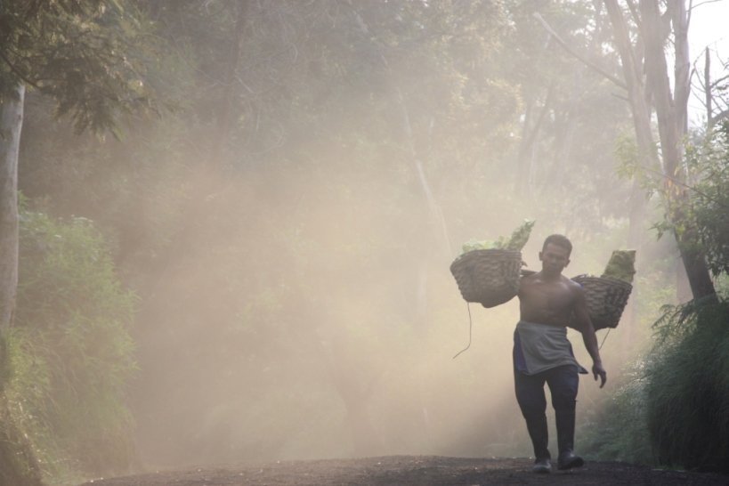 Porteur de soufre sur le Kawah Ijen