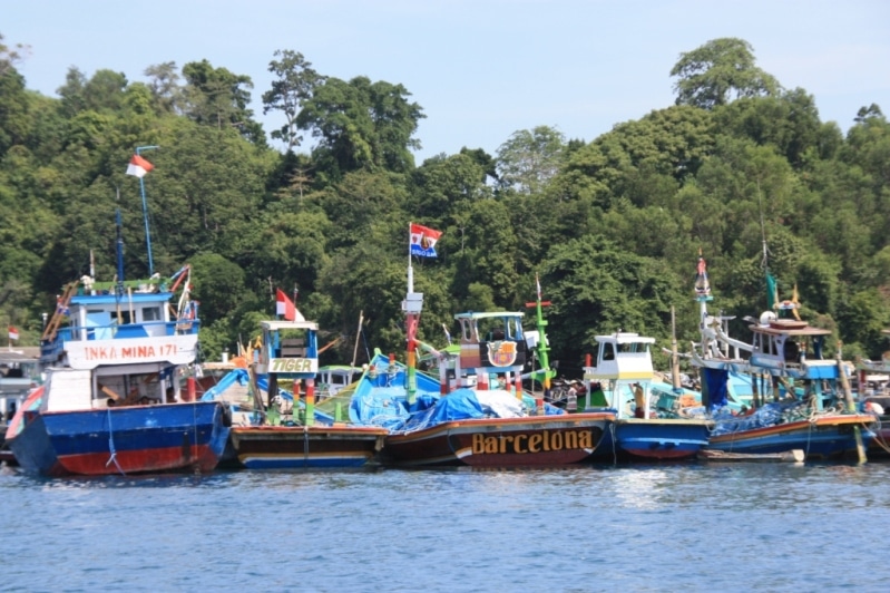 Bateaux de pêcheurs à Sempu Island (Palau Sempu)