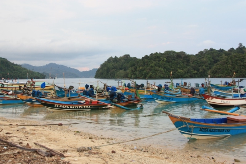 Bateaux de pêcheurs à Sempu Island (Palau Sempu)