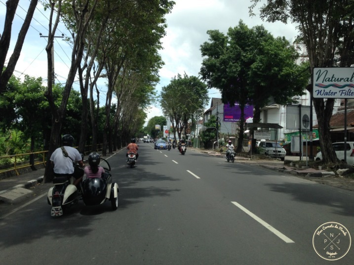 Conduire un sidecar à Bali