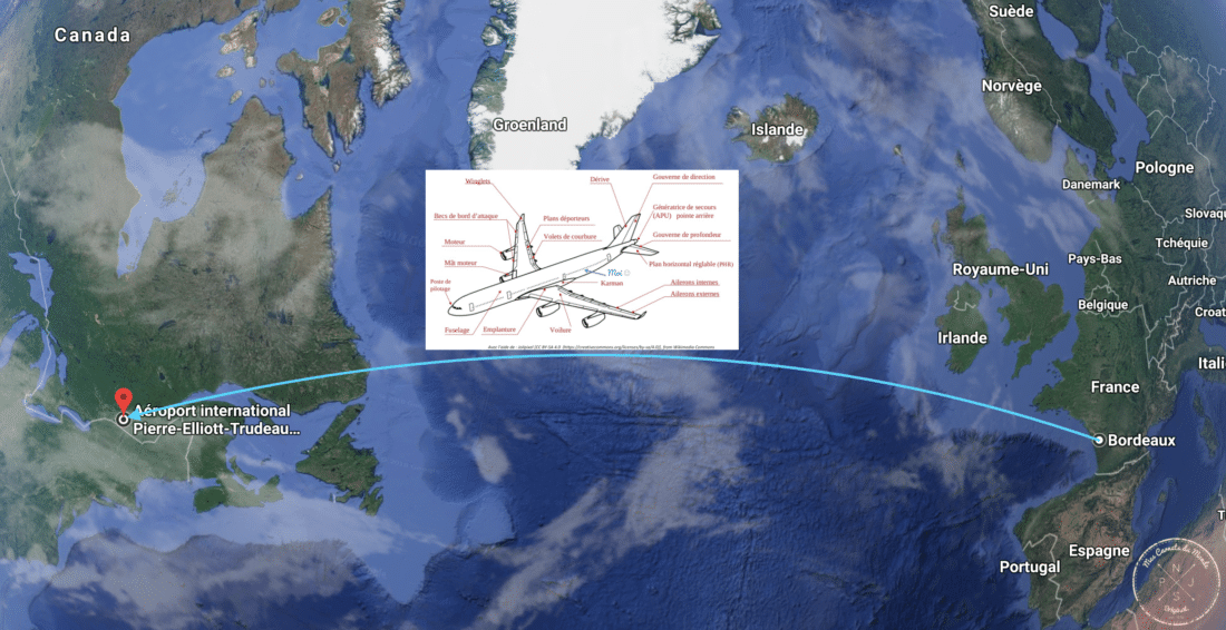 Vol Bordeaux Montréal avec Air Transat (entre la France et le Québec)