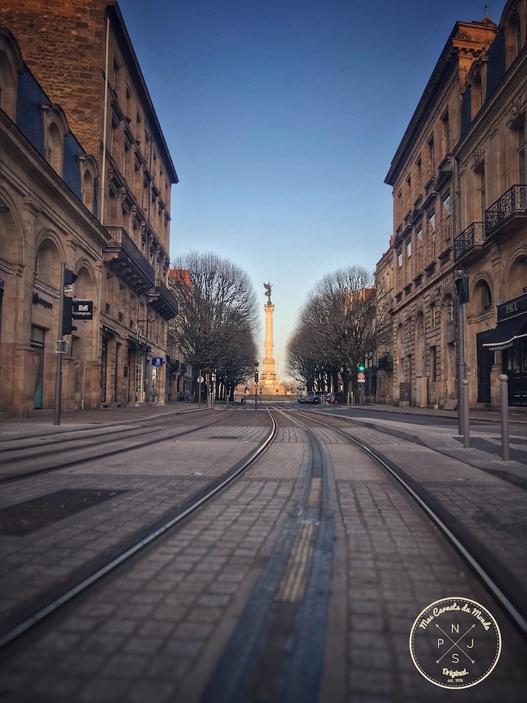 Colonne des Girondins à Bordeaux lors du confinement dû au Coronavirus - Mars 2020