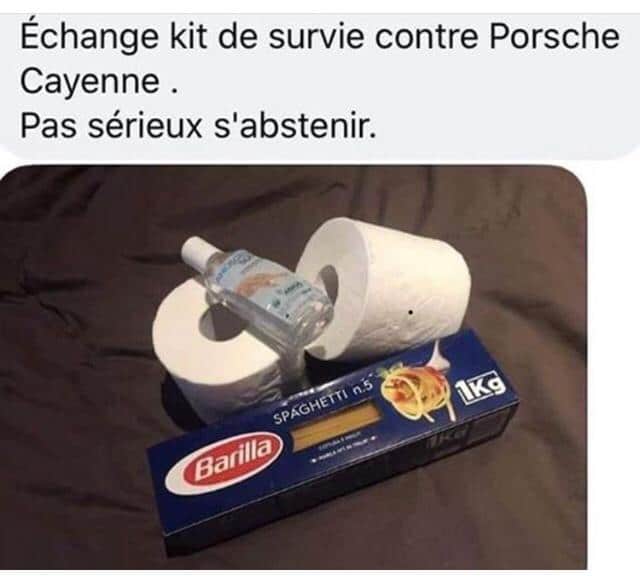 Pates et Papier Toilettes - Humour Coronavirus