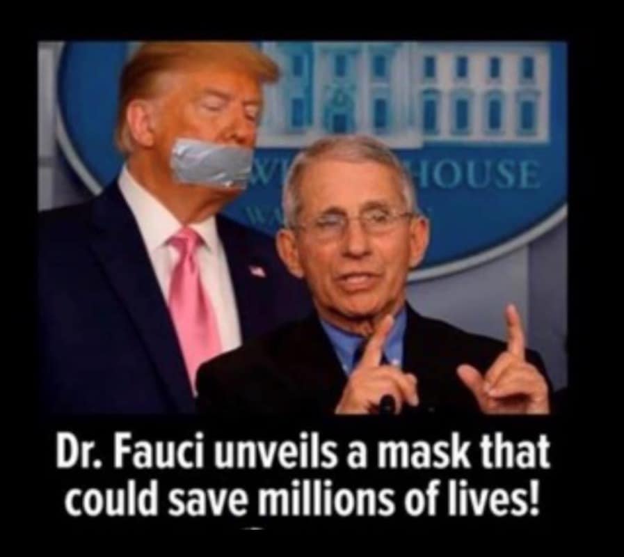 Dr Fauci et le Masque de Donald Trump pour se protéger du Coronavirus