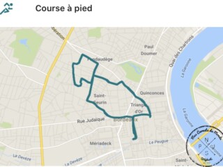 Carte course à pied à Bordeaux - Parcours Rayon 1 km