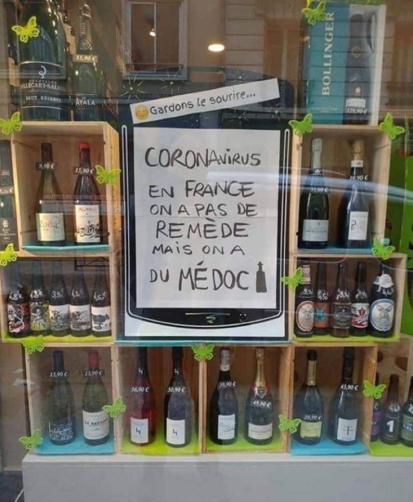 Coronavirus en France : on n'a pas de remède, mais on a du Médoc