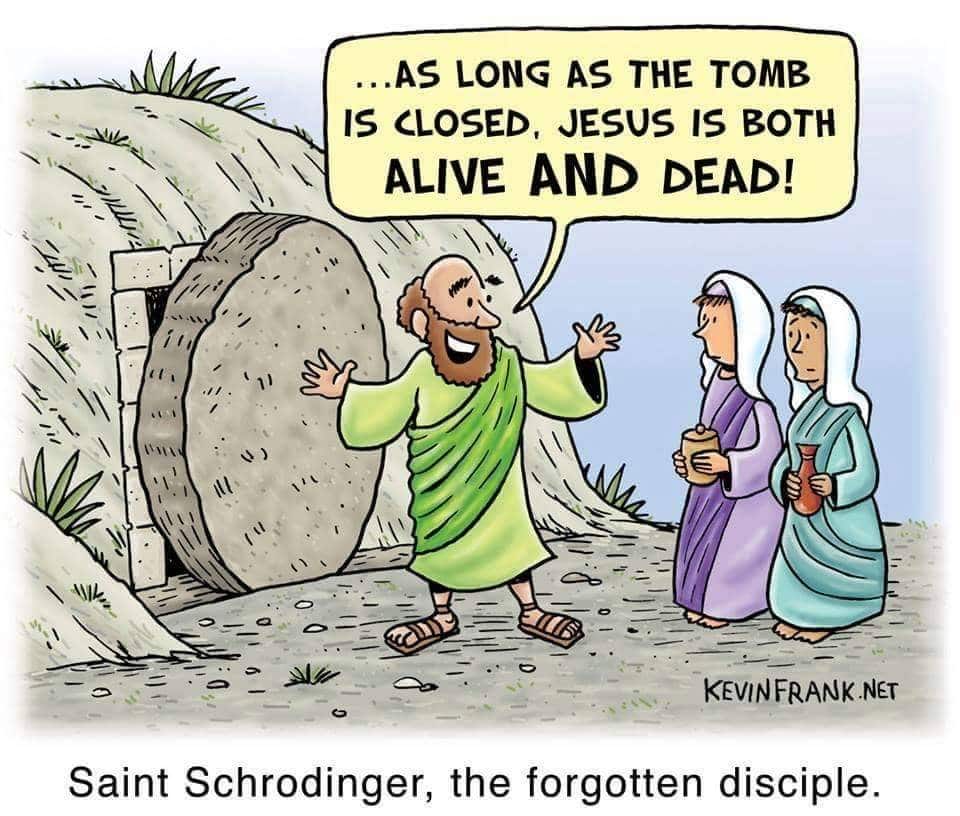 Schrodinger & Résurrection Jesus Christ à Pâques