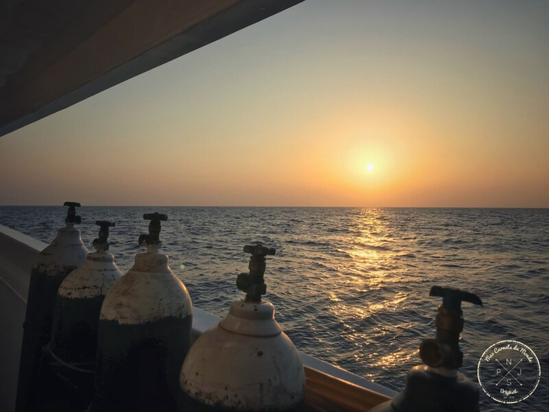Coucher de soleil sur la mer rouge lors d'une croisière plongée en Egypte