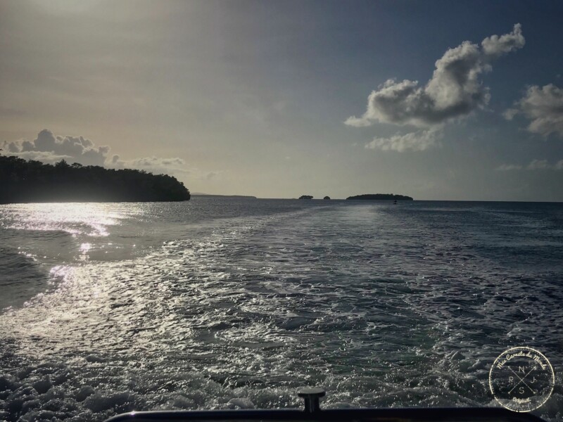 en bateau de retour de l'îlet Caret