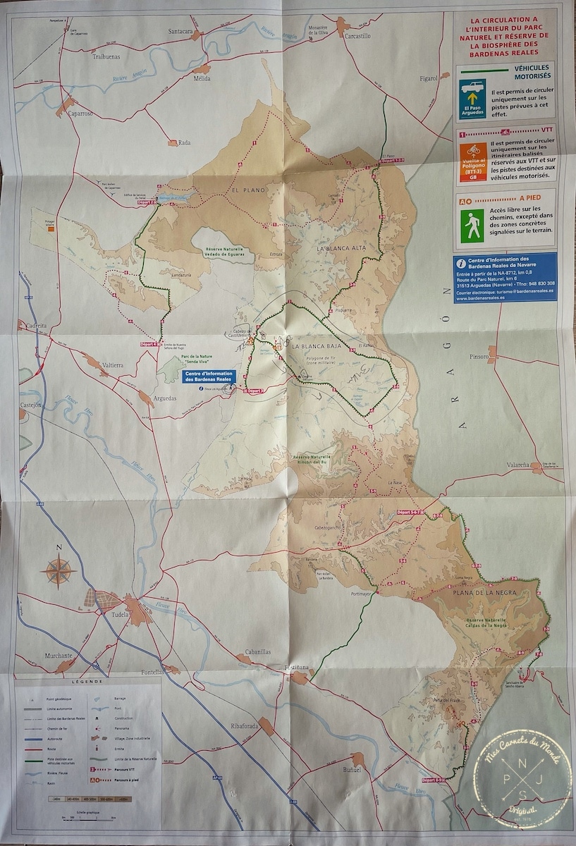 Carte des Bardenas réales