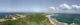 Vue panoramique de la pointe des châteaux en Guadeloupe avec les plages