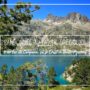 Eaux bleues du Lac de Gréziolles montagne Penne Blanque et pins à crochets